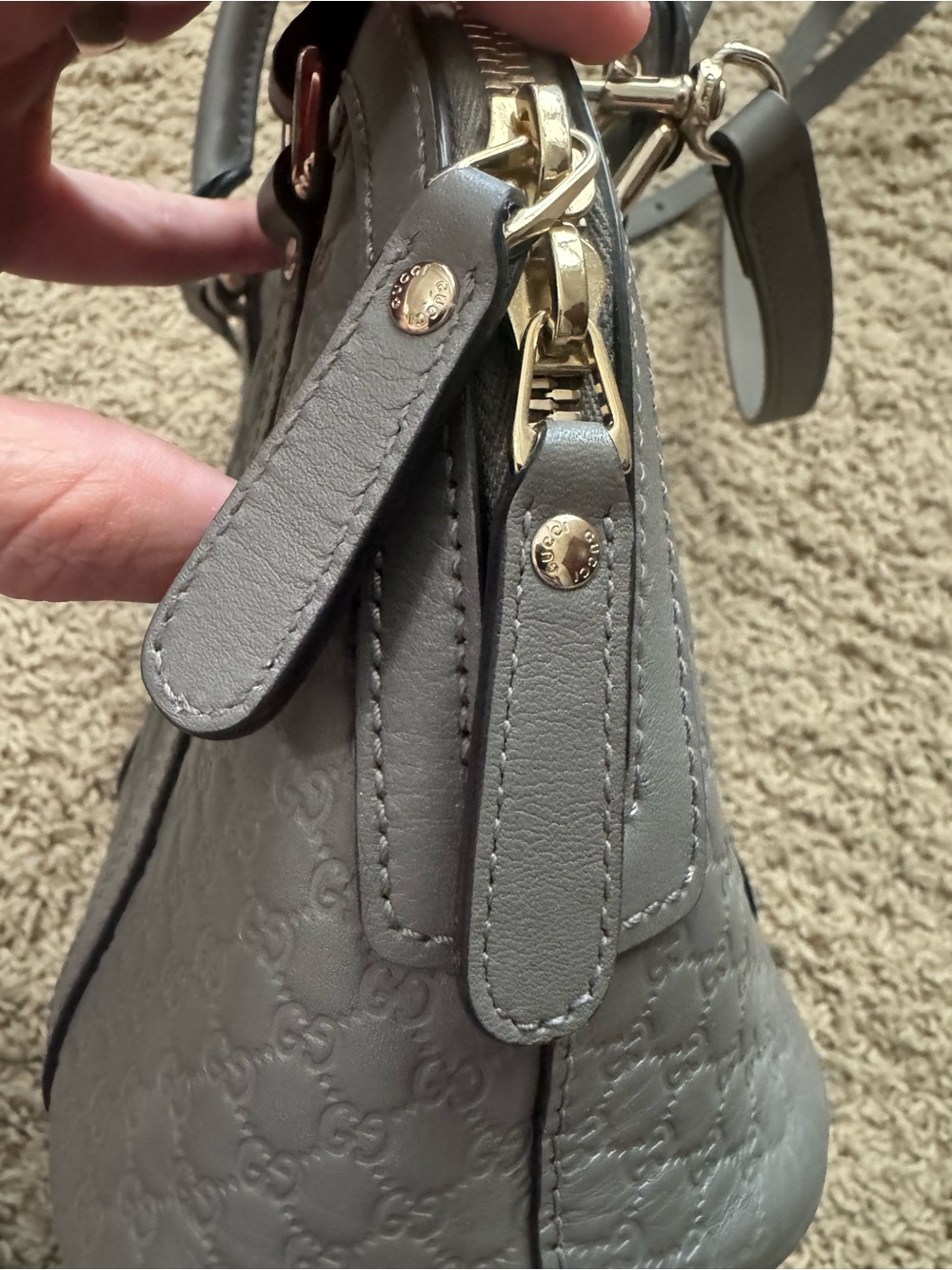 Gucci Grey Microguccissima Leather Mini Dome Crossbody Bag - Picture 11 of 16